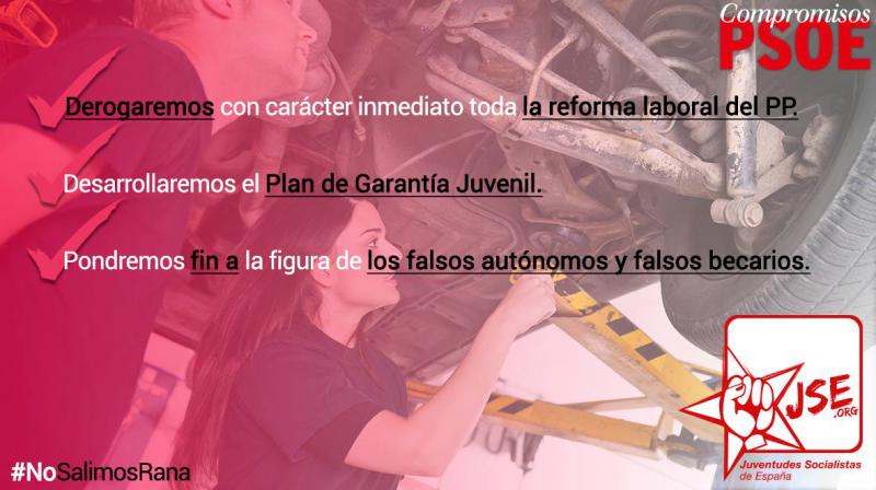 Los compromisos del PSOE con el empleo son sensibles a la actualidad de la juventud en la vida laboral