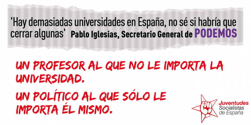 Juventudes Socialistas de España: "Pablo Iglesias se está moderando tanto que acaba abrazando las tesis del PP"